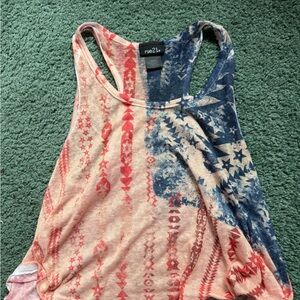 Rue21 Red and Blue Graphic Crop Top